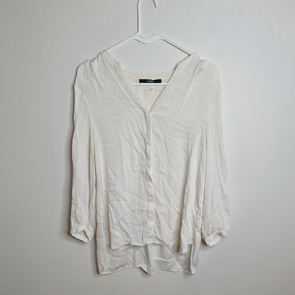 Quince Classic Cream Blouse Silk Size Medium
